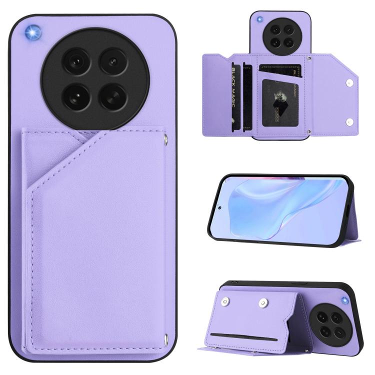 Skin Feel Four Card Slots Phone Case with Wrist Strap, For OPPO A5 / F29, For OPPO Find X8s+, For OPPO Find X8s, For OPPO Find X8 Ultra, For OPPO A5 Energy / A5 Pro 5G Global, For OPPO K12X, For OPPO A3 Pro Global, For OPPO Reno12 Pro Global