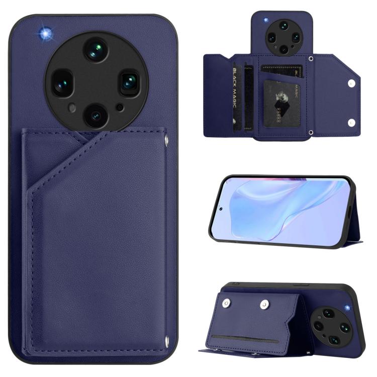 Skin Feel Four Card Slots Phone Case with Wrist Strap, For OPPO A5 / F29, For OPPO Find X8s+, For OPPO Find X8s, For OPPO Find X8 Ultra, For OPPO A5 Energy / A5 Pro 5G Global, For OPPO K12X, For OPPO A3 Pro Global, For OPPO Reno12 Pro Global