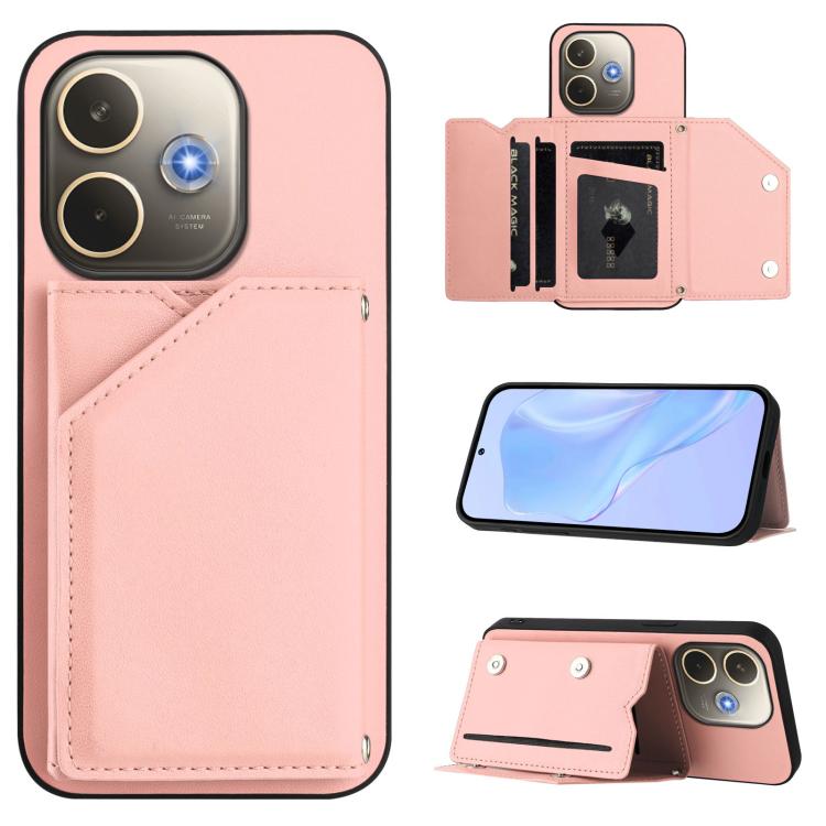 Skin Feel Four Card Slots Phone Case with Wrist Strap, For OPPO A5 / F29, For OPPO Find X8s+, For OPPO Find X8s, For OPPO Find X8 Ultra, For OPPO A5 Energy / A5 Pro 5G Global, For OPPO K12X, For OPPO A3 Pro Global, For OPPO Reno12 Pro Global
