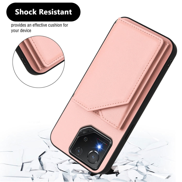 Skin Feel Four Card Slots Phone Case with Wrist Strap, For Asus ROG Phone 8, For Asus ROG Phone 8 Pro