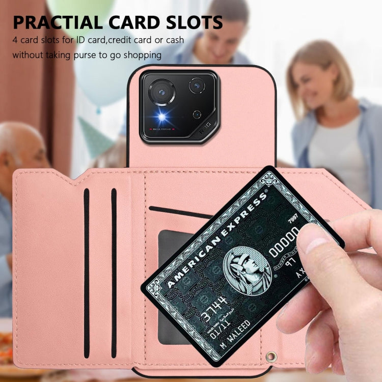 Skin Feel Four Card Slots Phone Case with Wrist Strap, For Asus ROG Phone 8, For Asus ROG Phone 8 Pro