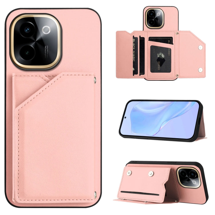 Skin Feel Four Card Slots Phone Case with Wrist Strap, For vivo X200s, For vivo Y29 4G / T4x / Y300t, For vivo V50 / V50e, For vivo X200 Ultra, For vivo V50 Lite 4G, For vivo Y39 5G / Y300i, For vivo Y200