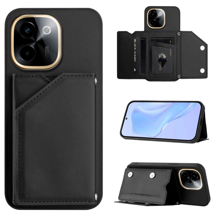 Skin Feel Four Card Slots Phone Case with Wrist Strap, For vivo X200s, For vivo Y29 4G / T4x / Y300t, For vivo V50 / V50e, For vivo X200 Ultra, For vivo V50 Lite 4G, For vivo Y39 5G / Y300i, For vivo Y200