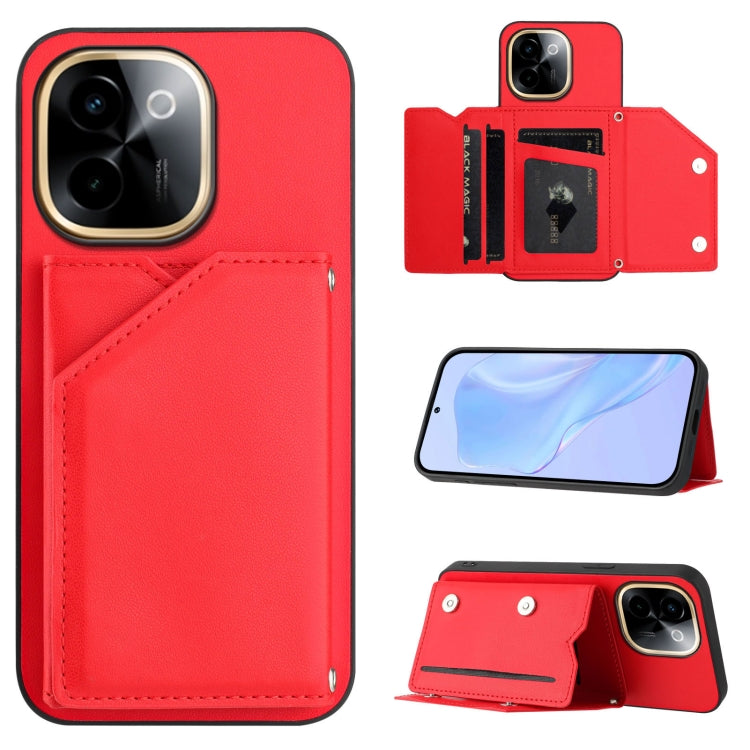 Skin Feel Four Card Slots Phone Case with Wrist Strap, For vivo X200s, For vivo Y29 4G / T4x / Y300t, For vivo V50 / V50e, For vivo X200 Ultra, For vivo V50 Lite 4G, For vivo Y39 5G / Y300i, For vivo Y200