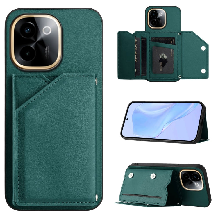 Skin Feel Four Card Slots Phone Case with Wrist Strap, For vivo X200s, For vivo Y29 4G / T4x / Y300t, For vivo V50 / V50e, For vivo X200 Ultra, For vivo V50 Lite 4G, For vivo Y39 5G / Y300i, For vivo Y200