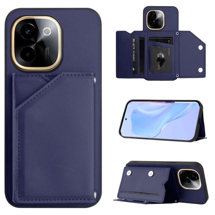 Skin Feel Four Card Slots Phone Case with Wrist Strap, For vivo X200s, For vivo Y29 4G / T4x / Y300t, For vivo V50 / V50e, For vivo X200 Ultra, For vivo V50 Lite 4G, For vivo Y39 5G / Y300i, For vivo Y200