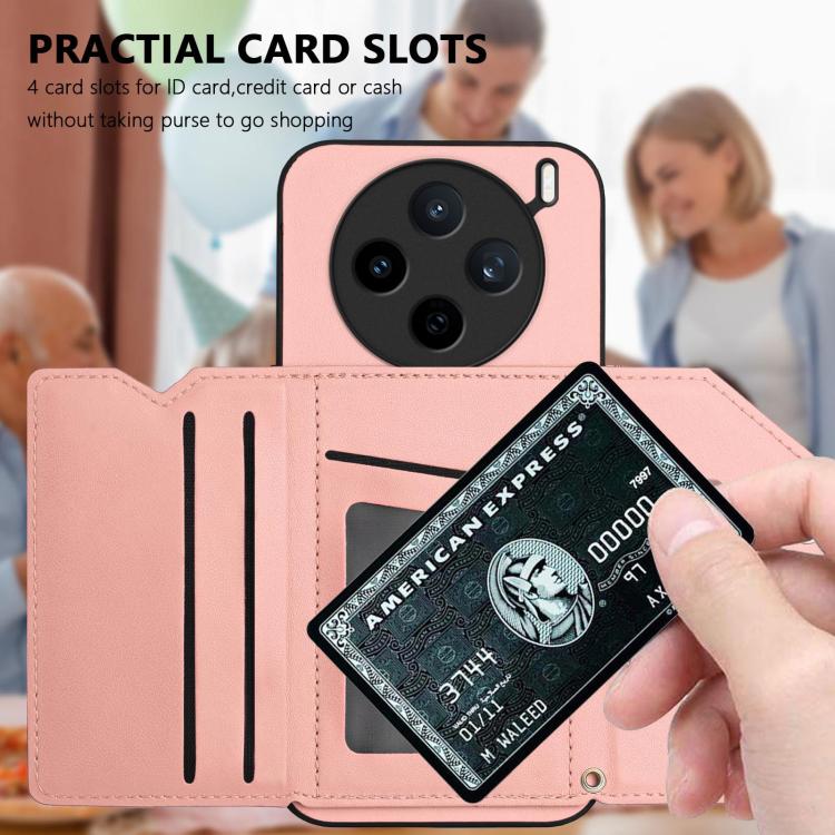 Skin Feel Four Card Slots Phone Case with Wrist Strap, For vivo X200s, For vivo Y29 4G / T4x / Y300t, For vivo V50 / V50e, For vivo X200 Ultra, For vivo V50 Lite 4G, For vivo Y39 5G / Y300i, For vivo Y200
