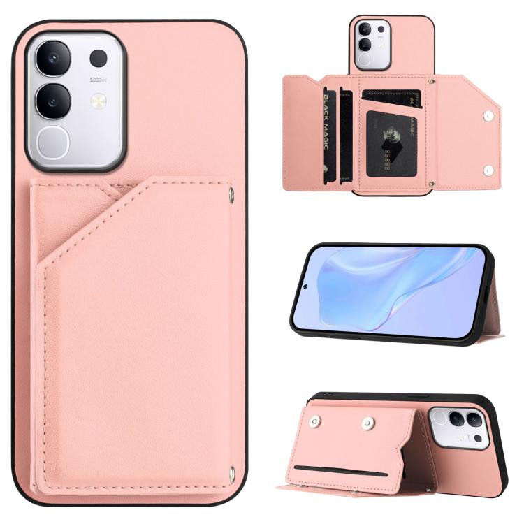 Skin Feel Four Card Slots Phone Case with Wrist Strap, For vivo X200s, For vivo Y29 4G / T4x / Y300t, For vivo V50 / V50e, For vivo X200 Ultra, For vivo V50 Lite 4G, For vivo Y39 5G / Y300i, For vivo Y200