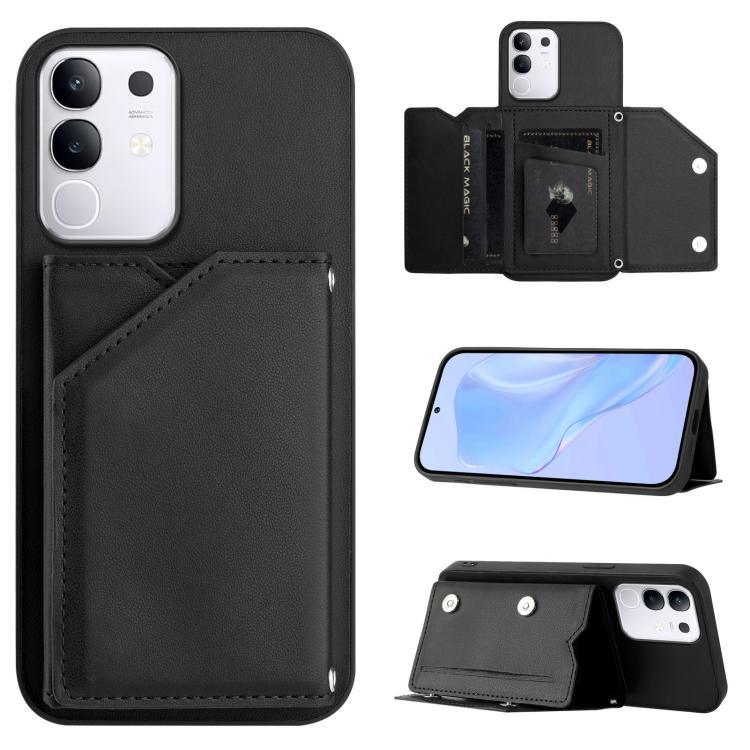 Skin Feel Four Card Slots Phone Case with Wrist Strap, For vivo X200s, For vivo Y29 4G / T4x / Y300t, For vivo V50 / V50e, For vivo X200 Ultra, For vivo V50 Lite 4G, For vivo Y39 5G / Y300i, For vivo Y200