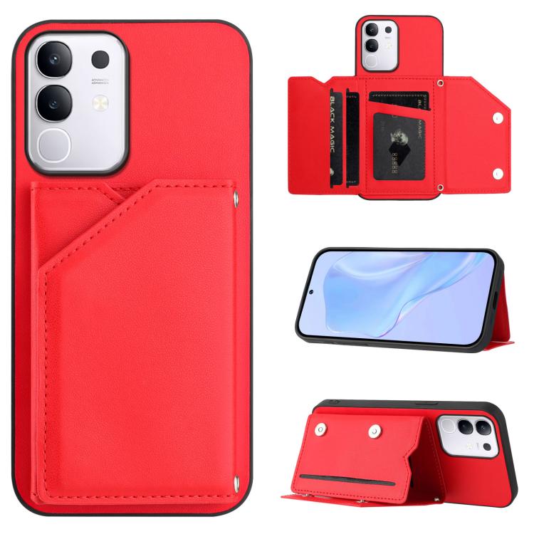 Skin Feel Four Card Slots Phone Case with Wrist Strap, For vivo X200s, For vivo Y29 4G / T4x / Y300t, For vivo V50 / V50e, For vivo X200 Ultra, For vivo V50 Lite 4G, For vivo Y39 5G / Y300i, For vivo Y200