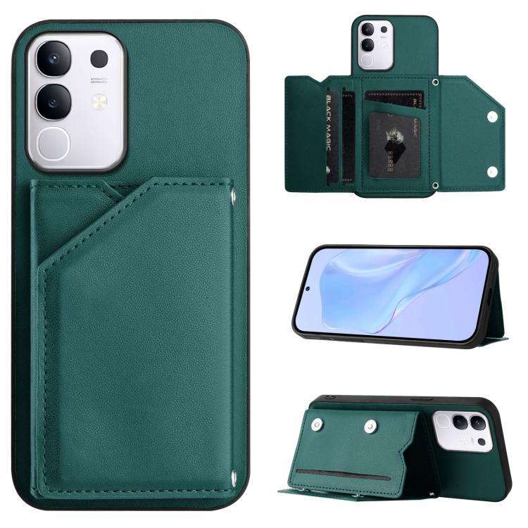 Skin Feel Four Card Slots Phone Case with Wrist Strap, For vivo X200s, For vivo Y29 4G / T4x / Y300t, For vivo V50 / V50e, For vivo X200 Ultra, For vivo V50 Lite 4G, For vivo Y39 5G / Y300i, For vivo Y200