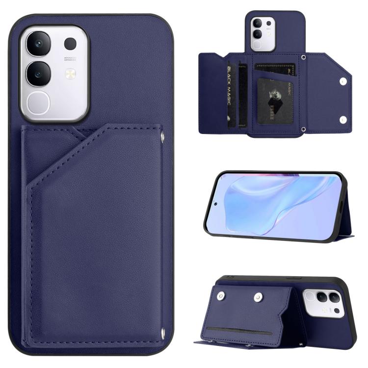 Skin Feel Four Card Slots Phone Case with Wrist Strap, For vivo X200s, For vivo Y29 4G / T4x / Y300t, For vivo V50 / V50e, For vivo X200 Ultra, For vivo V50 Lite 4G, For vivo Y39 5G / Y300i, For vivo Y200