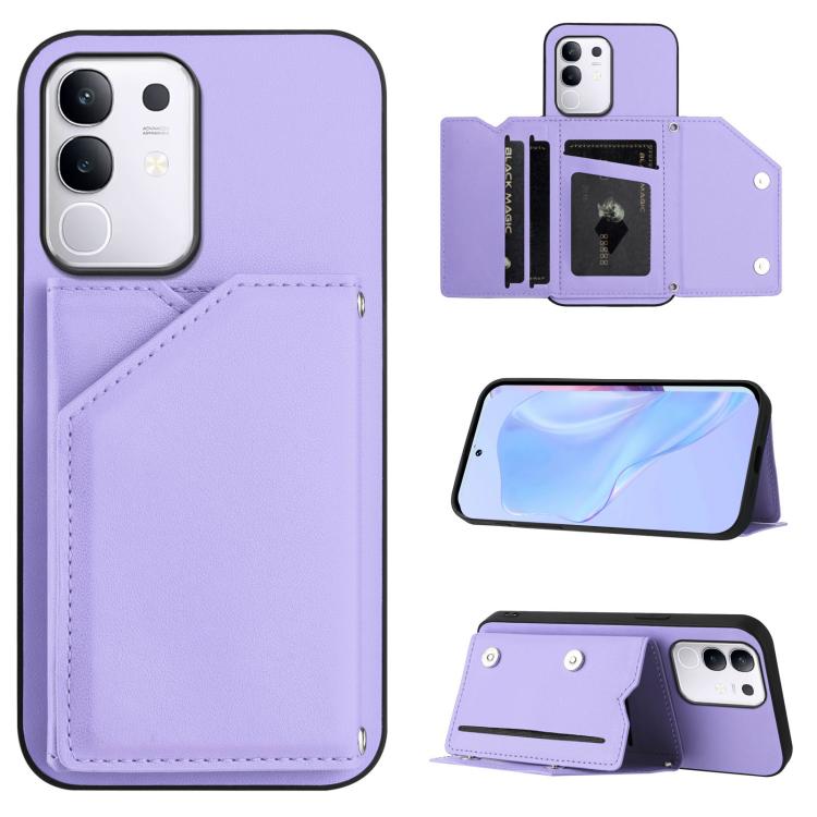 Skin Feel Four Card Slots Phone Case with Wrist Strap, For vivo X200s, For vivo Y29 4G / T4x / Y300t, For vivo V50 / V50e, For vivo X200 Ultra, For vivo V50 Lite 4G, For vivo Y39 5G / Y300i, For vivo Y200