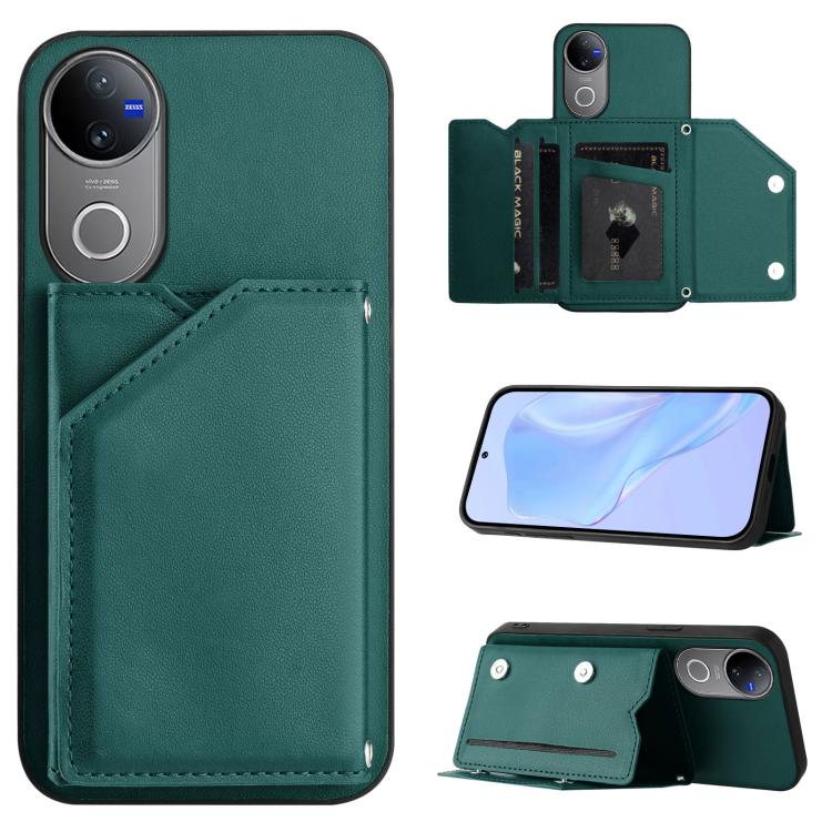 Skin Feel Four Card Slots Phone Case with Wrist Strap, For vivo X200s, For vivo Y29 4G / T4x / Y300t, For vivo V50 / V50e, For vivo X200 Ultra, For vivo V50 Lite 4G, For vivo Y39 5G / Y300i, For vivo Y200