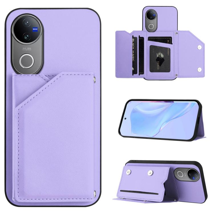 Skin Feel Four Card Slots Phone Case with Wrist Strap, For vivo X200s, For vivo Y29 4G / T4x / Y300t, For vivo V50 / V50e, For vivo X200 Ultra, For vivo V50 Lite 4G, For vivo Y39 5G / Y300i, For vivo Y200