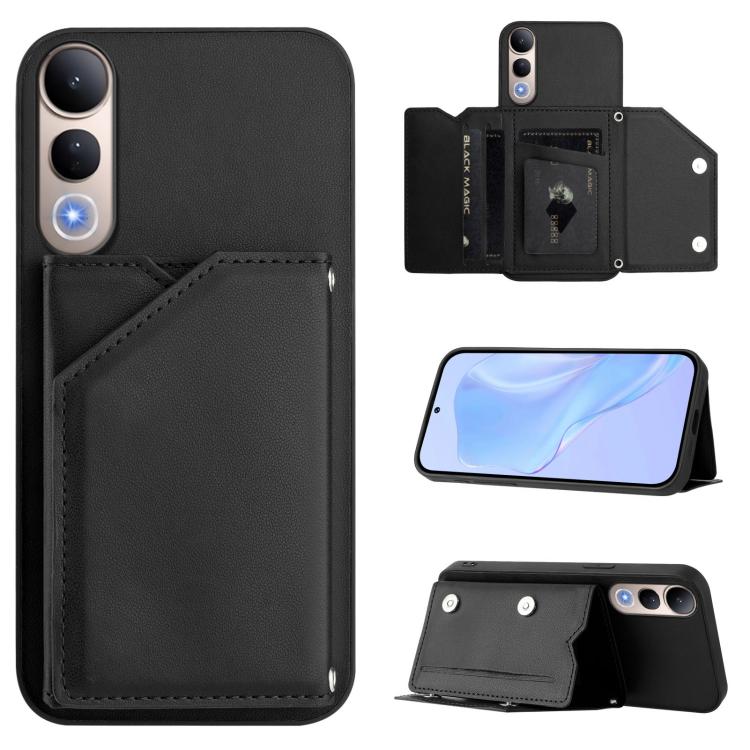 Skin Feel Four Card Slots Phone Case with Wrist Strap, For vivo X200s, For vivo Y29 4G / T4x / Y300t, For vivo V50 / V50e, For vivo X200 Ultra, For vivo V50 Lite 4G, For vivo Y39 5G / Y300i, For vivo Y200