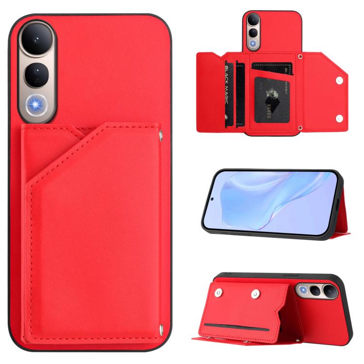 Skin Feel Four Card Slots Phone Case with Wrist Strap, For vivo X200s, For vivo Y29 4G / T4x / Y300t, For vivo V50 / V50e, For vivo X200 Ultra, For vivo V50 Lite 4G, For vivo Y39 5G / Y300i, For vivo Y200