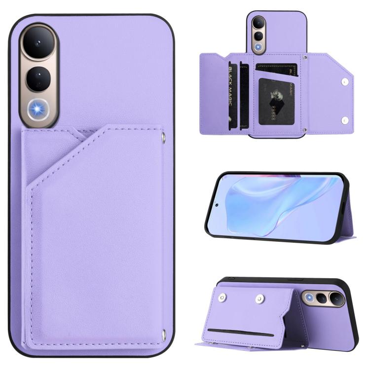 Skin Feel Four Card Slots Phone Case with Wrist Strap, For vivo X200s, For vivo Y29 4G / T4x / Y300t, For vivo V50 / V50e, For vivo X200 Ultra, For vivo V50 Lite 4G, For vivo Y39 5G / Y300i, For vivo Y200