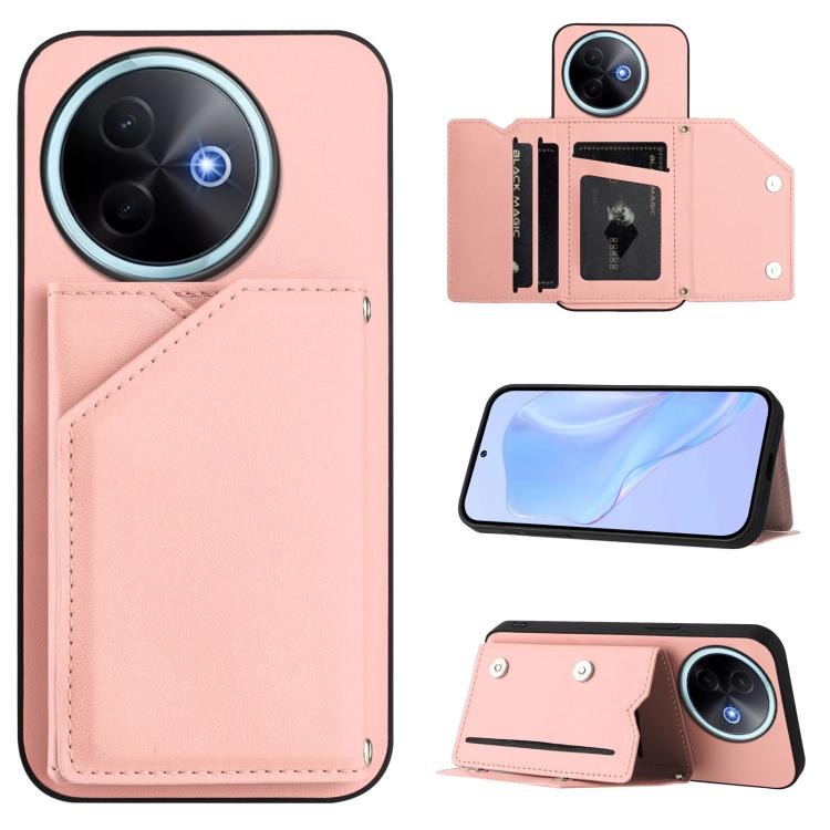 Skin Feel Four Card Slots Phone Case with Wrist Strap, For vivo X200s, For vivo Y29 4G / T4x / Y300t, For vivo V50 / V50e, For vivo X200 Ultra, For vivo V50 Lite 4G, For vivo Y39 5G / Y300i, For vivo Y200