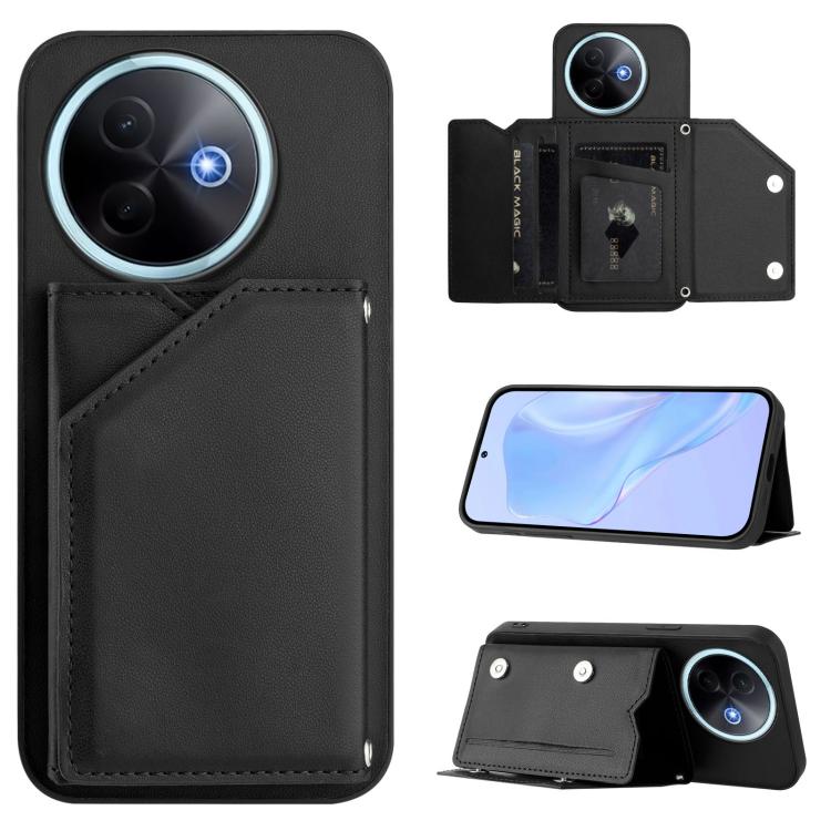 Skin Feel Four Card Slots Phone Case with Wrist Strap, For vivo X200s, For vivo Y29 4G / T4x / Y300t, For vivo V50 / V50e, For vivo X200 Ultra, For vivo V50 Lite 4G, For vivo Y39 5G / Y300i, For vivo Y200