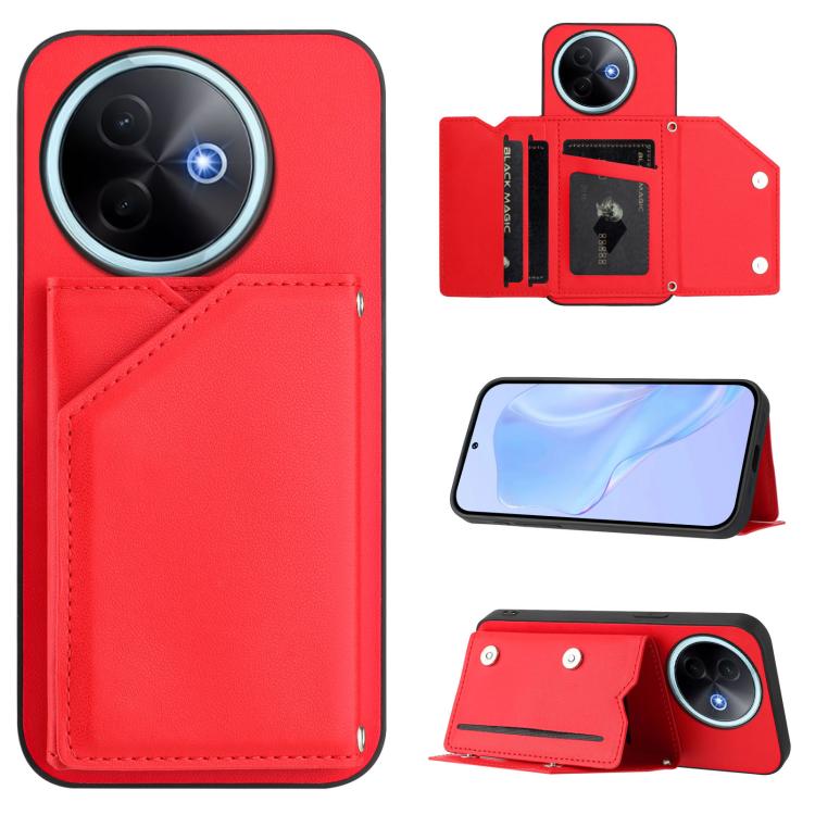Skin Feel Four Card Slots Phone Case with Wrist Strap, For vivo X200s, For vivo Y29 4G / T4x / Y300t, For vivo V50 / V50e, For vivo X200 Ultra, For vivo V50 Lite 4G, For vivo Y39 5G / Y300i, For vivo Y200