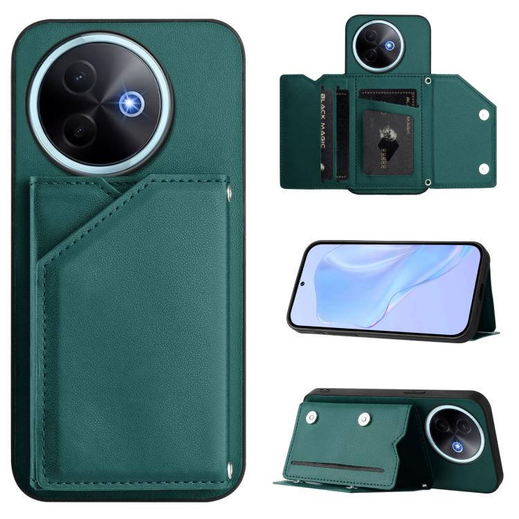 Skin Feel Four Card Slots Phone Case with Wrist Strap, For vivo X200s, For vivo Y29 4G / T4x / Y300t, For vivo V50 / V50e, For vivo X200 Ultra, For vivo V50 Lite 4G, For vivo Y39 5G / Y300i, For vivo Y200