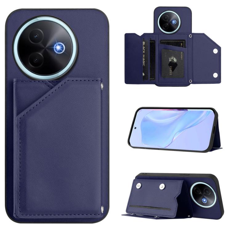 Skin Feel Four Card Slots Phone Case with Wrist Strap, For vivo X200s, For vivo Y29 4G / T4x / Y300t, For vivo V50 / V50e, For vivo X200 Ultra, For vivo V50 Lite 4G, For vivo Y39 5G / Y300i, For vivo Y200