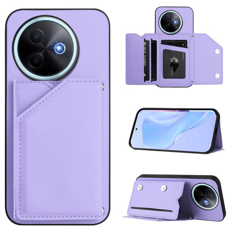 Skin Feel Four Card Slots Phone Case with Wrist Strap, For vivo X200s, For vivo Y29 4G / T4x / Y300t, For vivo V50 / V50e, For vivo X200 Ultra, For vivo V50 Lite 4G, For vivo Y39 5G / Y300i, For vivo Y200
