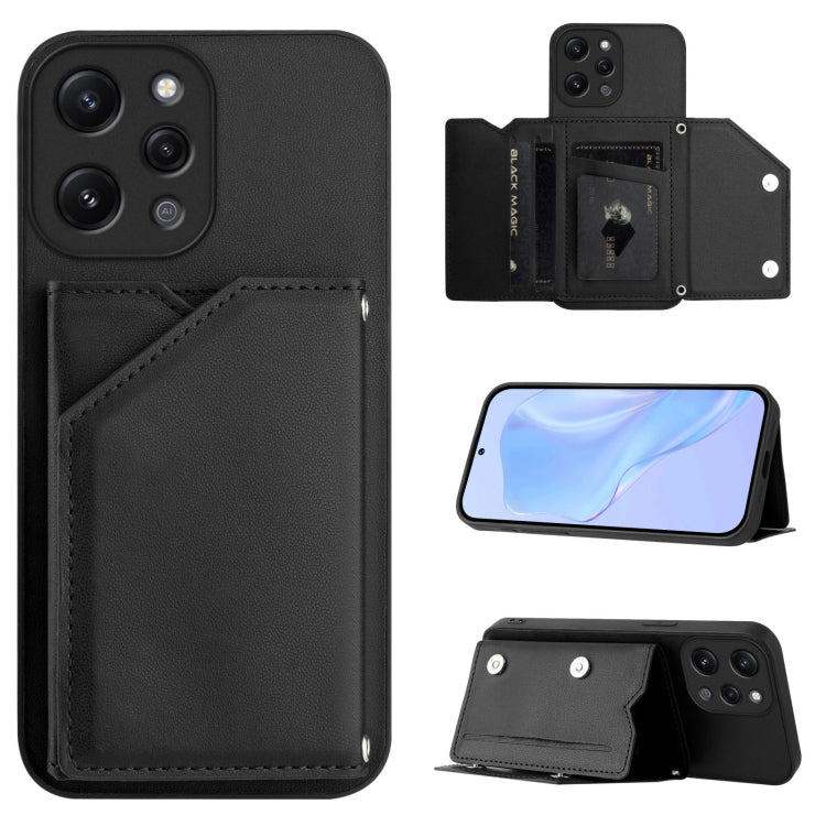 Skin Feel Four Card Slots Phone Case with Wrist Strap, For Redmi 13C 4G Global, For Redmi Note 13 5G, For Redmi Note 13 Pro+, For Redmi 12 4G Global, For Redmi Note 12 Turbo, For Redmi K60 / 60 Pro, For Redmi Note 12S 4G Global                         ...