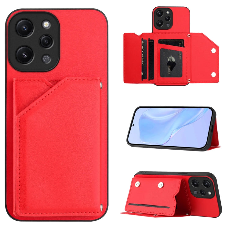 Skin Feel Four Card Slots Phone Case with Wrist Strap, For Redmi 13C 4G Global, For Redmi Note 13 5G, For Redmi Note 13 Pro+, For Redmi 12 4G Global, For Redmi Note 12 Turbo, For Redmi K60 / 60 Pro, For Redmi Note 12S 4G Global                         ...