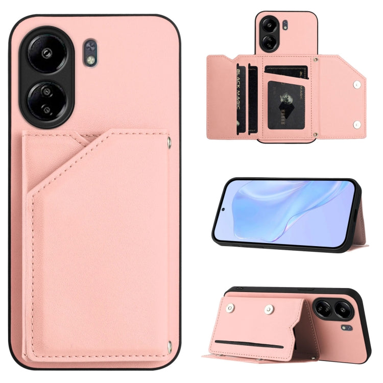 Skin Feel Four Card Slots Phone Case with Wrist Strap, For Redmi 13C 4G Global, For Redmi Note 13 5G, For Redmi Note 13 Pro+, For Redmi 12 4G Global, For Redmi Note 12 Turbo, For Redmi K60 / 60 Pro, For Redmi Note 12S 4G Global                         ...