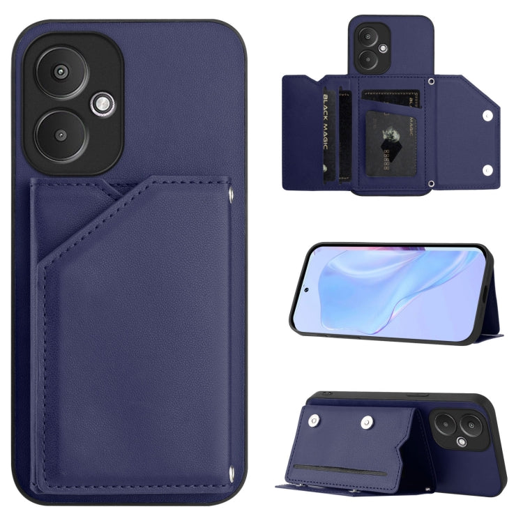 Skin Feel Four Card Slots Phone Case with Wrist Strap, For Redmi Turbo 4 Pro / Poco F7, For Redmi A5 4G 171.7mm / Poco C71, For Redmi Note 13R / Redmi 13, For Redmi A3 4G Global, For Redmi Note 13 Pro 4G Global, For Redmi Note 13 4G Global             ...