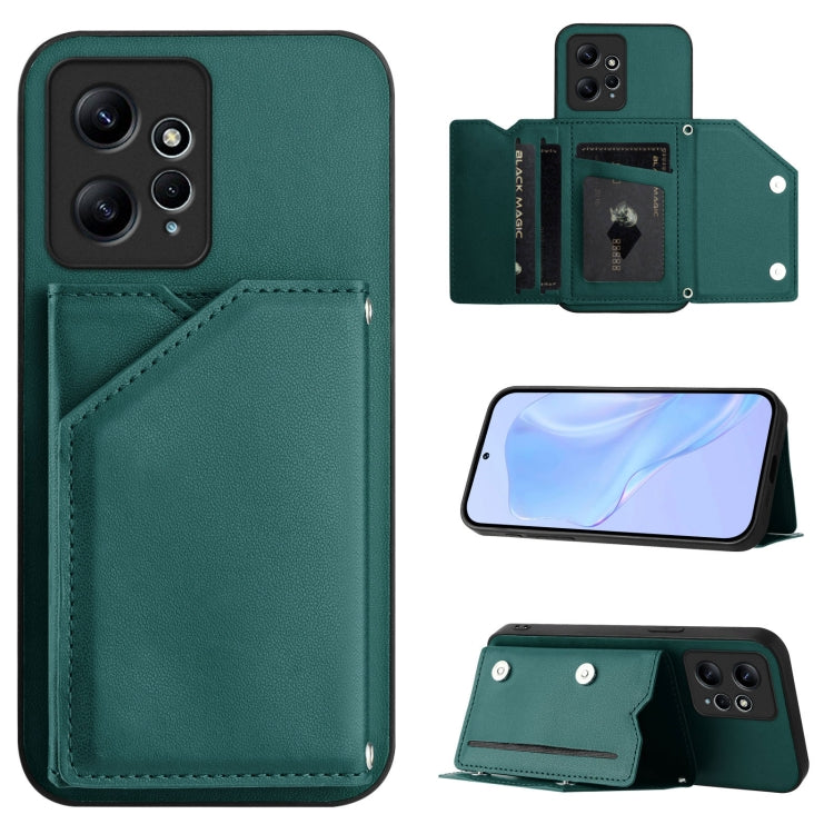 Skin Feel Four Card Slots Phone Case with Wrist Strap, For Redmi 13C 4G Global, For Redmi Note 13 5G, For Redmi Note 13 Pro+, For Redmi 12 4G Global, For Redmi Note 12 Turbo, For Redmi K60 / 60 Pro, For Redmi Note 12S 4G Global                         ...