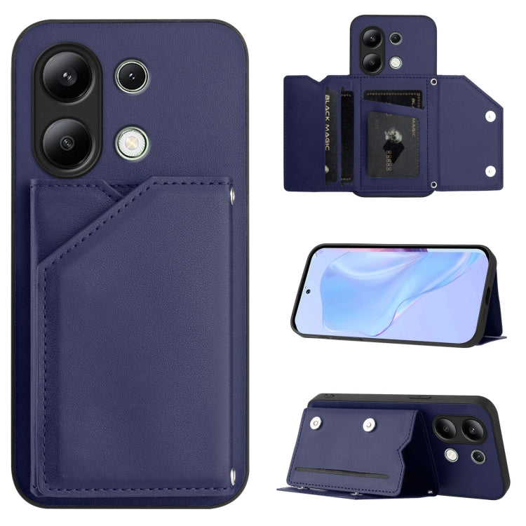 Skin Feel Four Card Slots Phone Case with Wrist Strap, For Redmi Turbo 4 Pro / Poco F7, For Redmi A5 4G 171.7mm / Poco C71, For Redmi Note 13R / Redmi 13, For Redmi A3 4G Global, For Redmi Note 13 Pro 4G Global, For Redmi Note 13 4G Global             ...