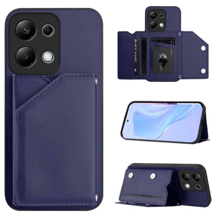 Skin Feel Four Card Slots Phone Case with Wrist Strap, For Redmi Turbo 4 Pro / Poco F7, For Redmi A5 4G 171.7mm / Poco C71, For Redmi Note 13R / Redmi 13, For Redmi A3 4G Global, For Redmi Note 13 Pro 4G Global, For Redmi Note 13 4G Global             ...