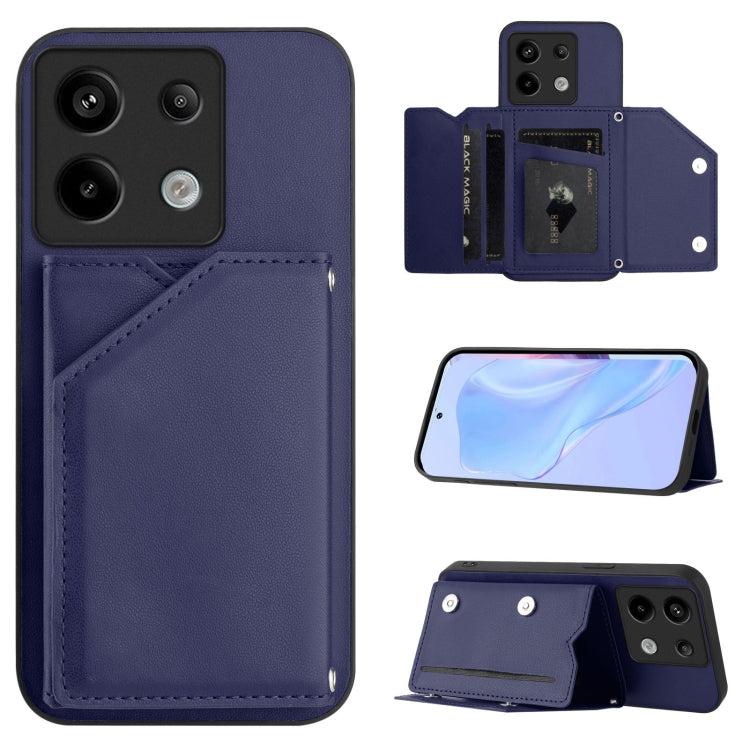 Skin Feel Four Card Slots Phone Case with Wrist Strap, For Redmi Turbo 4 Pro / Poco F7, For Redmi A5 4G 171.7mm / Poco C71, For Redmi Note 13R / Redmi 13, For Redmi A3 4G Global, For Redmi Note 13 Pro 4G Global, For Redmi Note 13 4G Global             ...