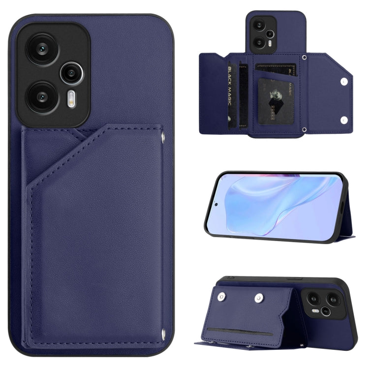 Skin Feel Four Card Slots Phone Case with Wrist Strap, For Redmi 13C 4G Global, For Redmi Note 13 5G, For Redmi Note 13 Pro+, For Redmi 12 4G Global, For Redmi Note 12 Turbo, For Redmi K60 / 60 Pro, For Redmi Note 12S 4G Global                         ...