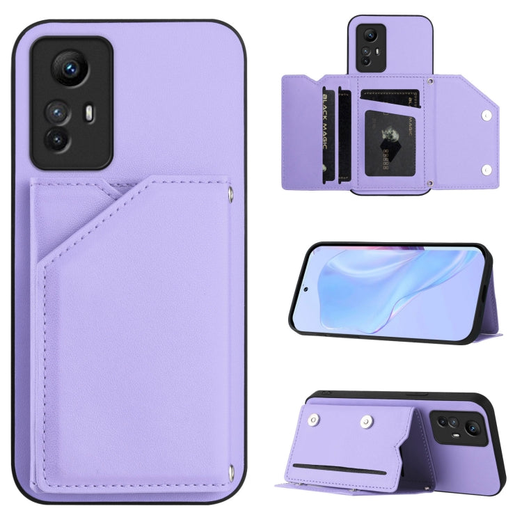 Skin Feel Four Card Slots Phone Case with Wrist Strap, For Redmi 13C 4G Global, For Redmi Note 13 5G, For Redmi Note 13 Pro+, For Redmi 12 4G Global, For Redmi Note 12 Turbo, For Redmi K60 / 60 Pro, For Redmi Note 12S 4G Global                         ...