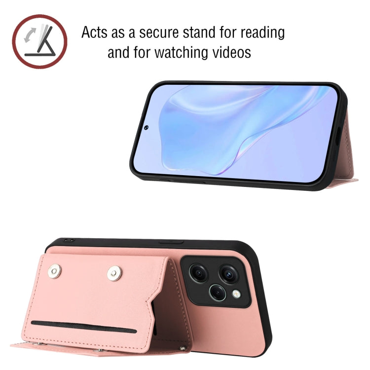 Skin Feel Four Card Slots Phone Case with Wrist Strap, For Xiaomi Poco X5 Pro, For Xiaomi Poco X5