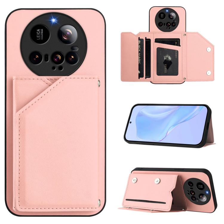 Skin Feel Four Card Slots Phone Case with Wrist Strap, For Xiaomi 15 Ultra, For Xiaomi Poco X7 Pro, For Xiaomi Poco F6, For Xiaomi Civi 4 Pro, For Xiaomi Poco X6, For Xiaomi Poco C65, For Xiaomi Poco F5 5G, For Xiaomi Poco F5 Pro 5G