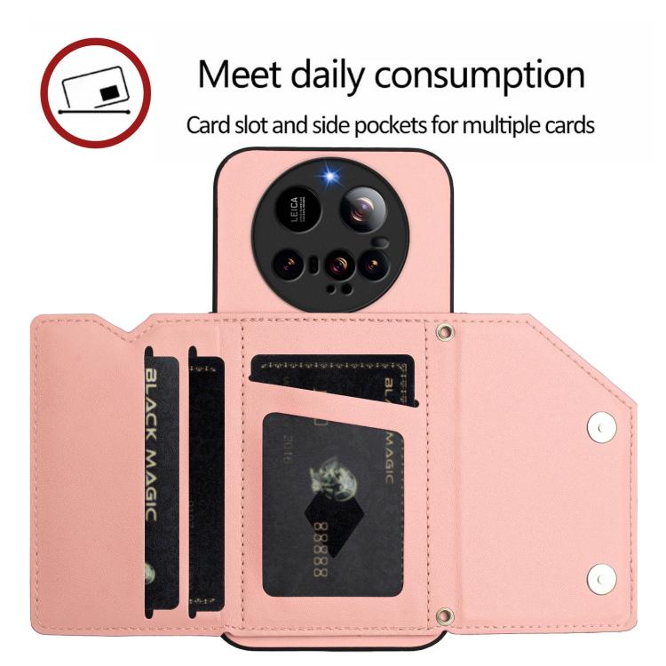 Skin Feel Four Card Slots Phone Case with Wrist Strap, For Xiaomi 15 Ultra, For Xiaomi Poco X7 Pro, For Xiaomi Poco F6, For Xiaomi Civi 4 Pro, For Xiaomi Poco X6, For Xiaomi Poco C65, For Xiaomi Poco F5 5G, For Xiaomi Poco F5 Pro 5G