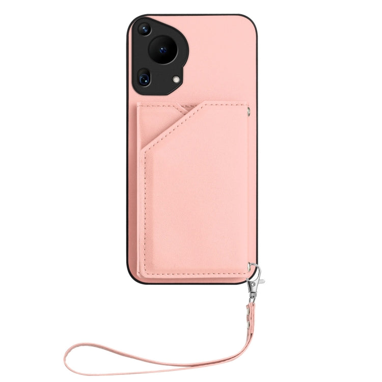 Skin Feel Four Card Slots Phone Case with Wrist Strap, For Huawei Pura 70 Ultra, For Huawei Pura 70 Pro, For Huawei Pura 70