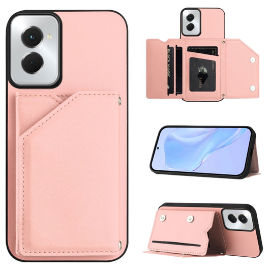 Skin Feel Four Card Slots Phone Case with Wrist Strap, For Motorola Moto G Play 2024 5G