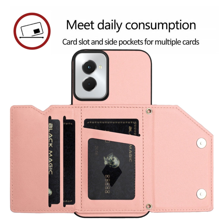 Skin Feel Four Card Slots Phone Case with Wrist Strap, For Motorola Moto G Play 2024 5G