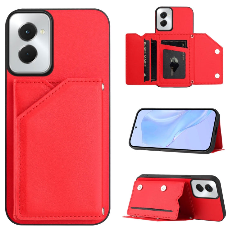 Skin Feel Four Card Slots Phone Case with Wrist Strap, For Motorola Moto G Play 2024 5G