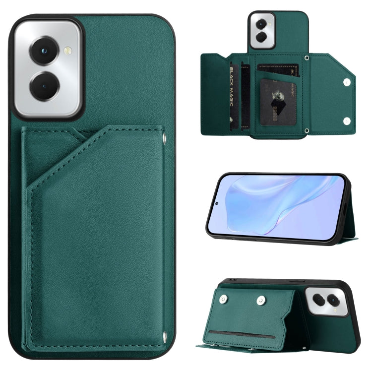 Skin Feel Four Card Slots Phone Case with Wrist Strap, For Motorola Moto G Play 2024 5G