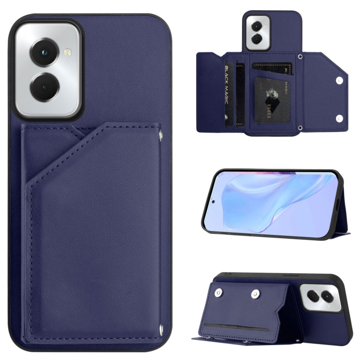 Skin Feel Four Card Slots Phone Case with Wrist Strap, For Motorola Moto G Play 2024 5G