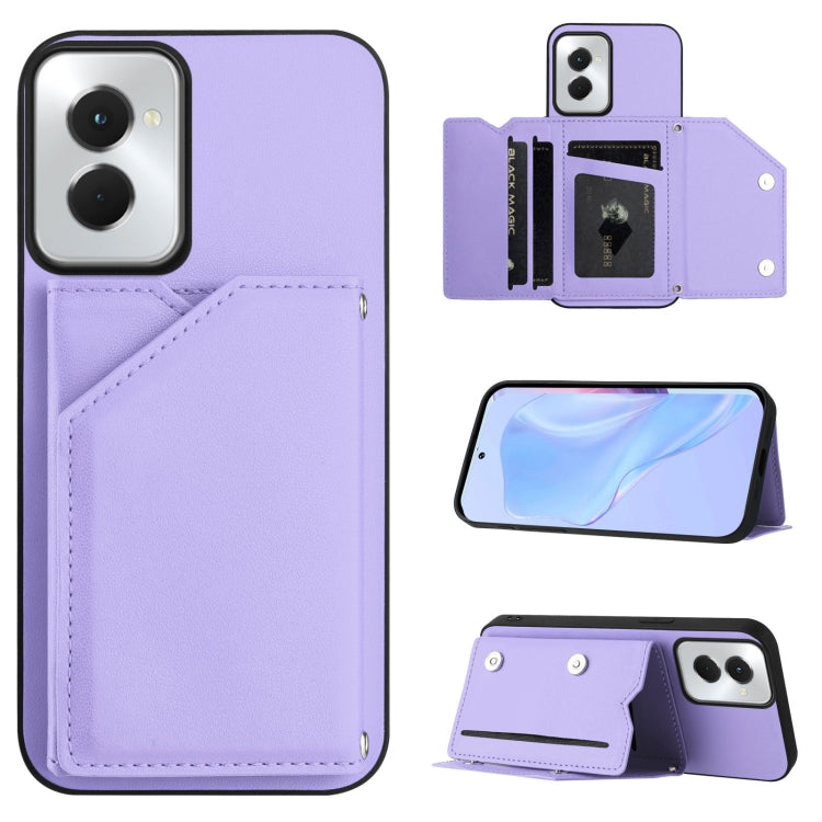 Skin Feel Four Card Slots Phone Case with Wrist Strap, For Motorola Moto G Play 2024 5G