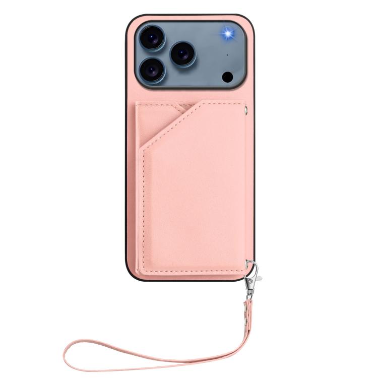 Skin Feel Four Card Slots Phone Case with Wrist Strap, For iPhone 18 Pro / 17 Pro, For iPhone 18 Pro Max / 17 Pro Max, For iPhone 17, For iPhone Air, For iPhone 16 Pro Max, For iPhone 16 Pro, For iPhone 16 Plus, For iPhone 16