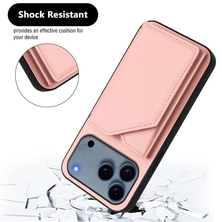 Skin Feel Four Card Slots Phone Case with Wrist Strap, For iPhone 18 Pro / 17 Pro, For iPhone 18 Pro Max / 17 Pro Max, For iPhone 17, For iPhone Air, For iPhone 16 Pro Max, For iPhone 16 Pro, For iPhone 16 Plus, For iPhone 16